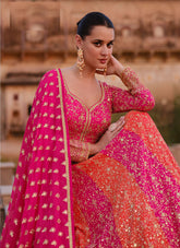 Pink Colour Wedding Wear Gown Looking Alluring